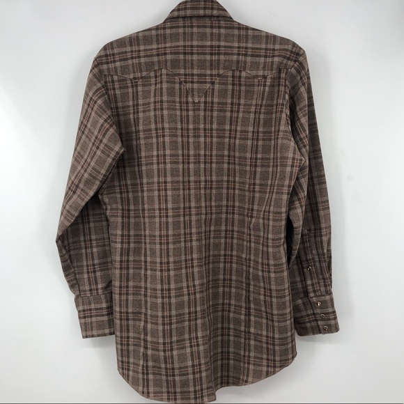 Vintage 70s Men‘s Karman Snap Pearl Button Plaid Shirt - Picture 9 of 14